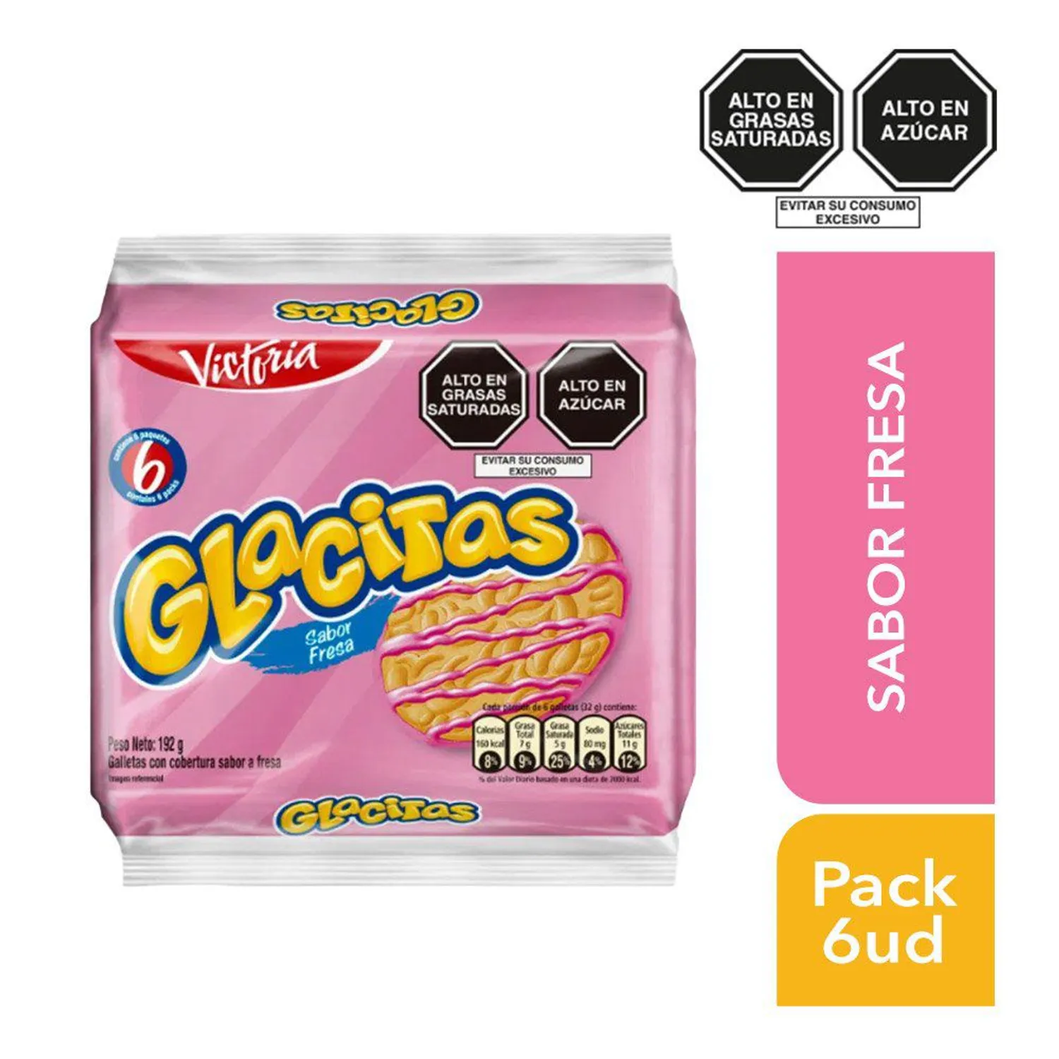 Galletas Glacitas Fresa Sixpack 192 g